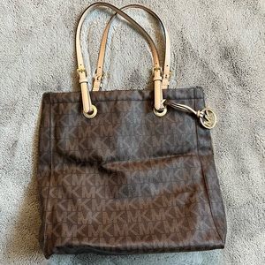 Brown Michael Kors Logo Tote
